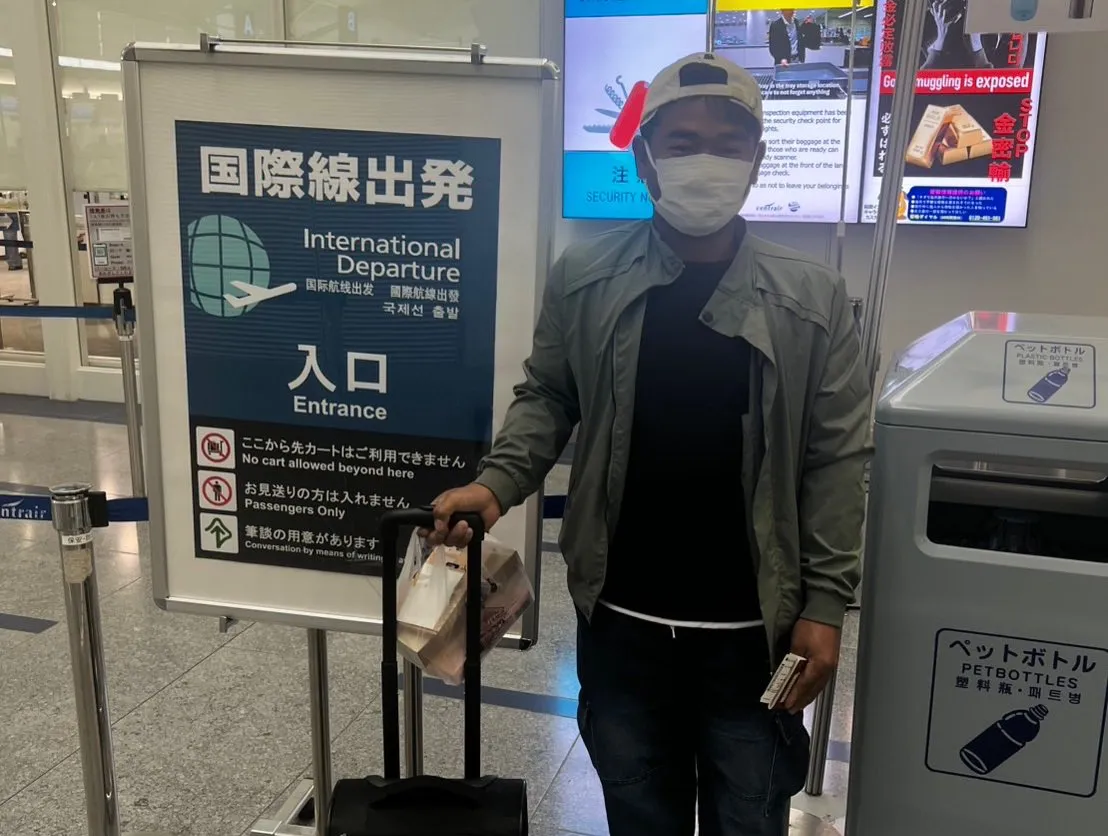 実習生のビアスナ君がカンボジアに帰国したのでセントレアまで見...